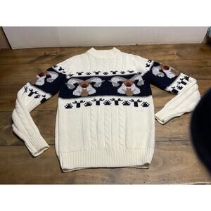 1970's/80's Acrylic Ram Cable Knit Sweater by Silton / Size M-L